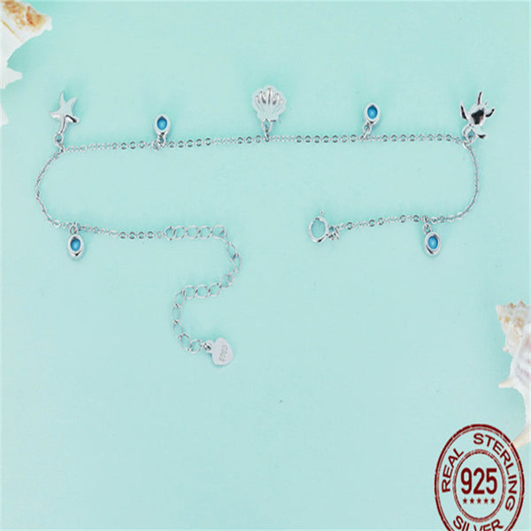 Unique Seashell Starfish Sea Turtle Ocean Beach Anklet