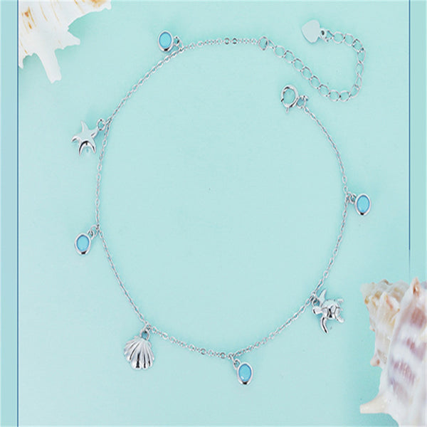 Unique Seashell Starfish Sea Turtle Ocean Beach Anklet