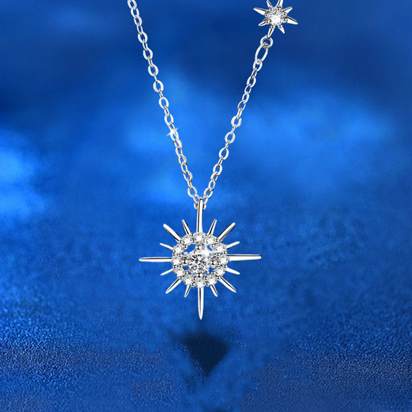 Moissanite Sun Engagement Necklace