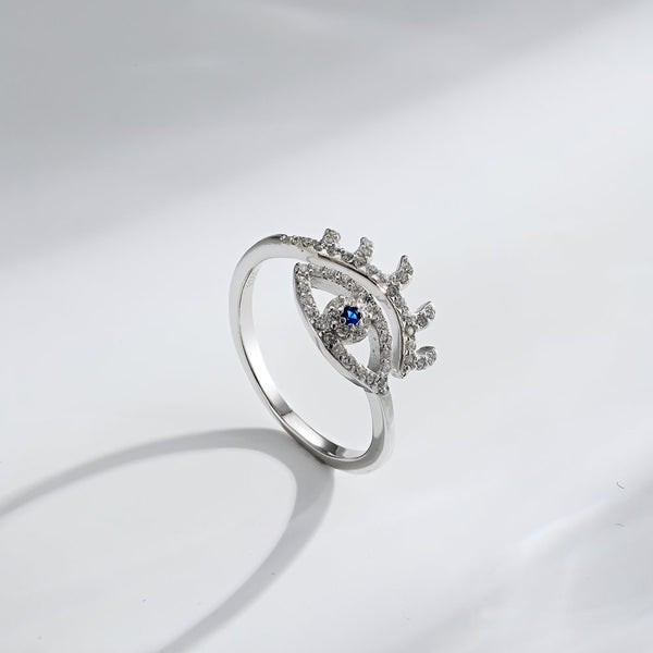 Silver Evil Eye Ring