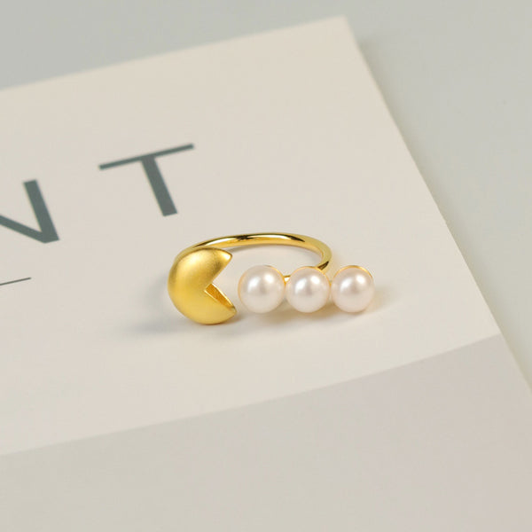 Cute Fun Bean Pearl Ring