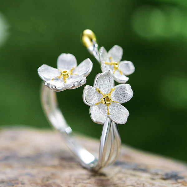 Triple Flower Open Ring