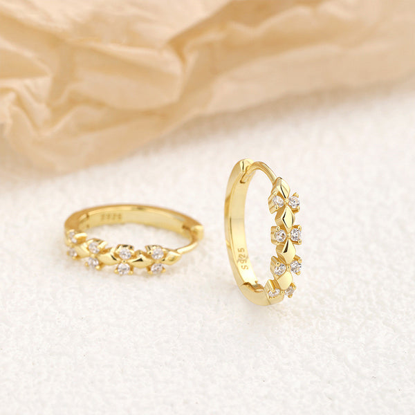 Dainty Lozenge Hoop Earrings