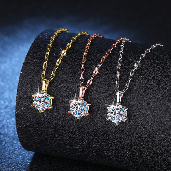 Six-Prong Moissanite Wedding Necklace