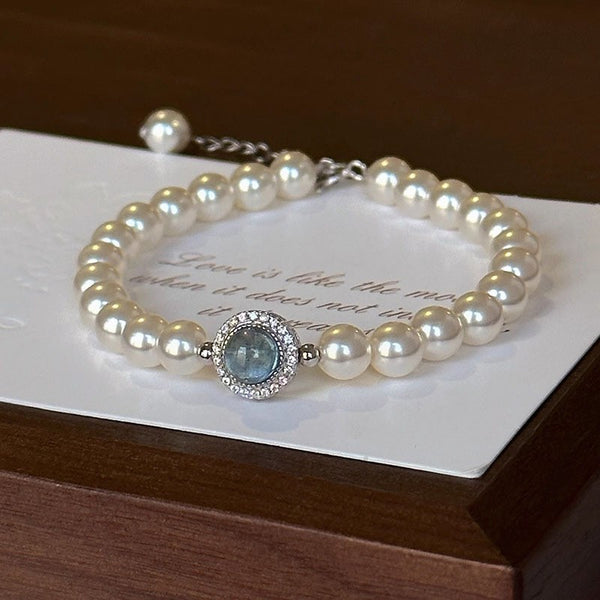 Dainty Aquamarine Bracelet, March Birthstone nft – Dainty Rocks Jewellery