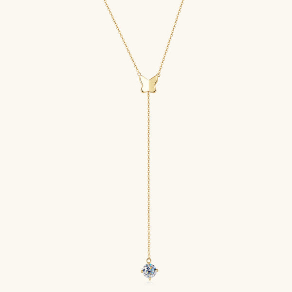 Butterfly Moissanite Drop Necklace