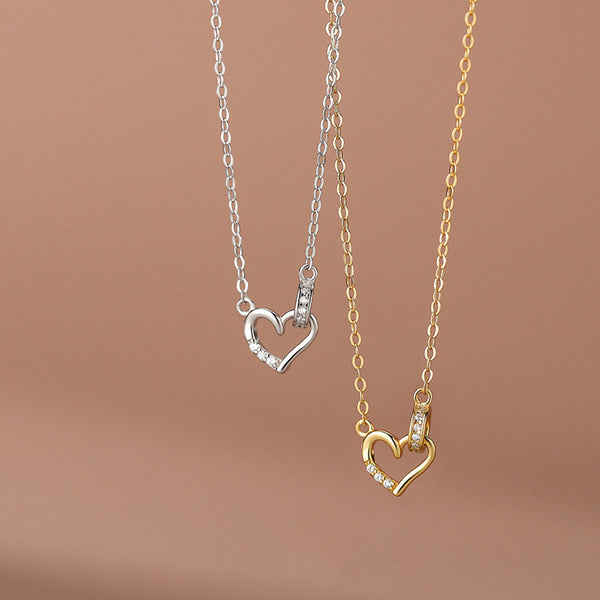 Interlocking Heart Ring Necklace