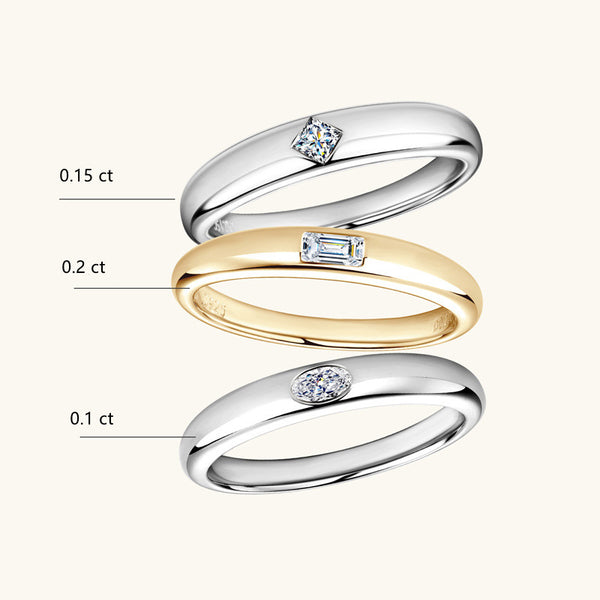 Solitaire Moissanite Couple Matching Ring