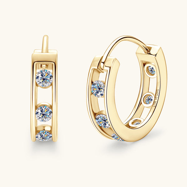 Dainty Moissanite Hoop Earrings