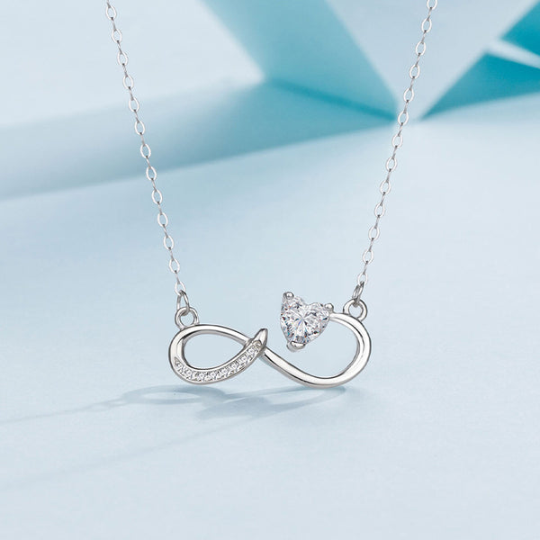 Silver Mobius Heart Necklace