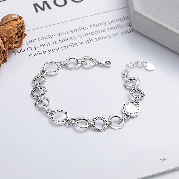 Mother Of Shell Roman Numeral Bracelet