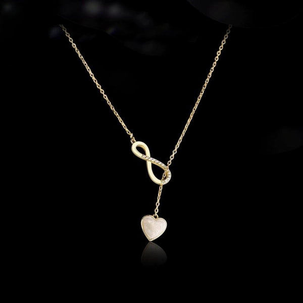 Shell Heart Infinity Necklace