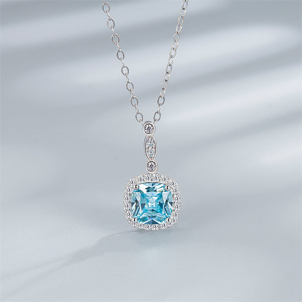 Blue Gem Pendant Necklace