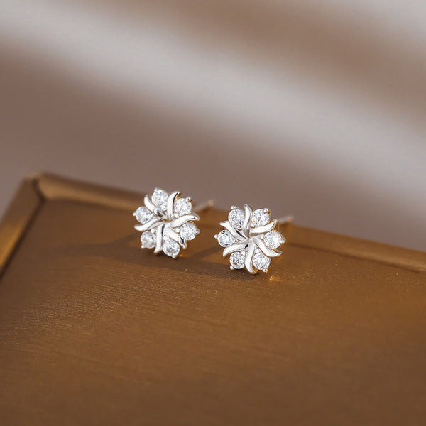 Snowflake Wedding Stud Earrings