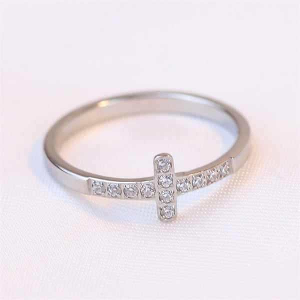 Dainty Cross Stacking Band Ring