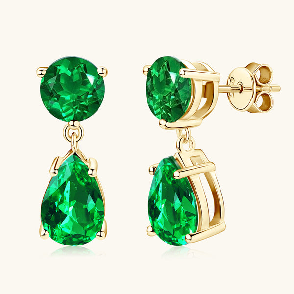 Emerald Teardrop Stud Earrings