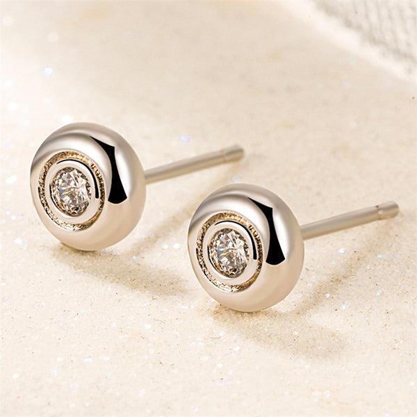 Round Bubble Stud Wedding Earrings