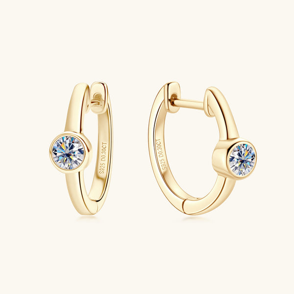 Solitaire Moissanite Hoop Earrings