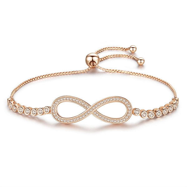 Infinity Mobius Charm Pave Bracelet