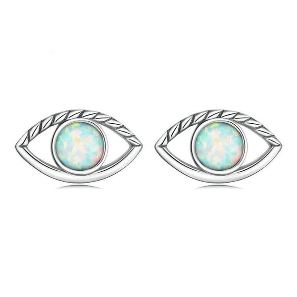 Opal Evil Eye Stud Earrings