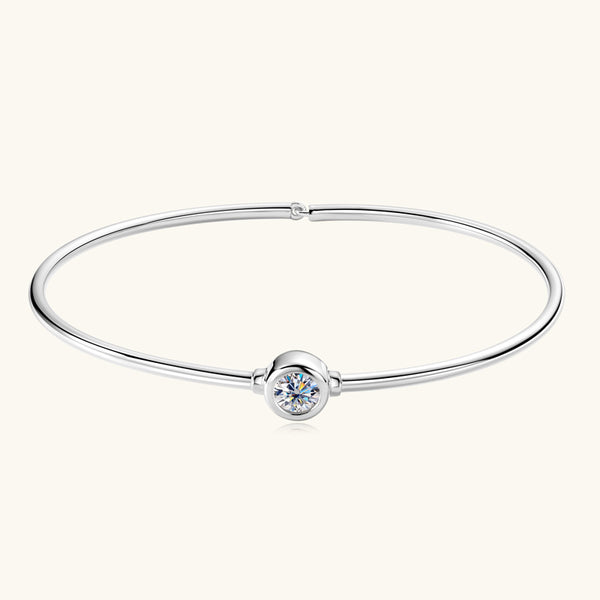 Solitaire Moissanite Wedding Bangle Bracelet