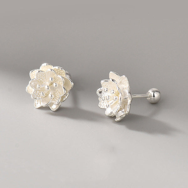 Lotus Flower Stud Earrings