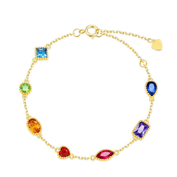 Vintage Rainbow Colored Gem Bracelet