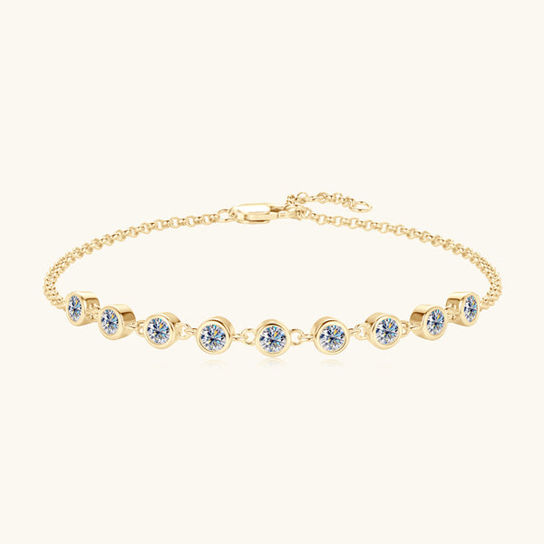 Bezel Setting Moissanite Wedding Bracelet