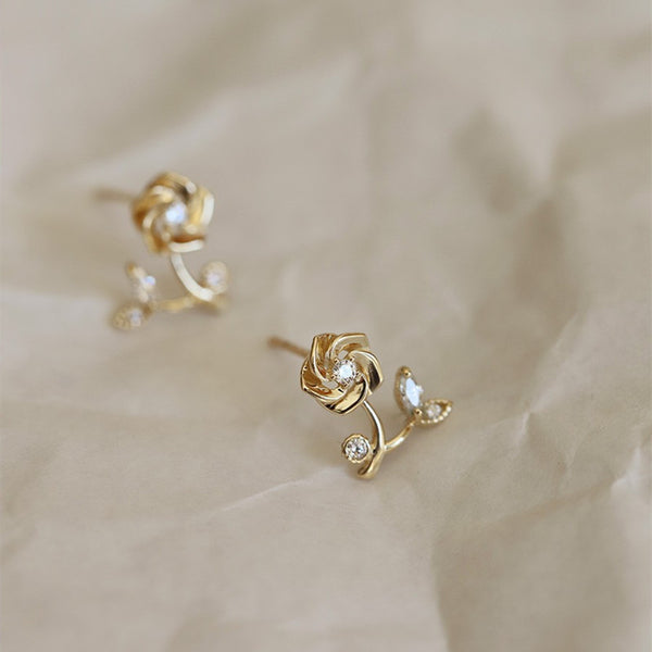 Rose Flower Stud Earrings