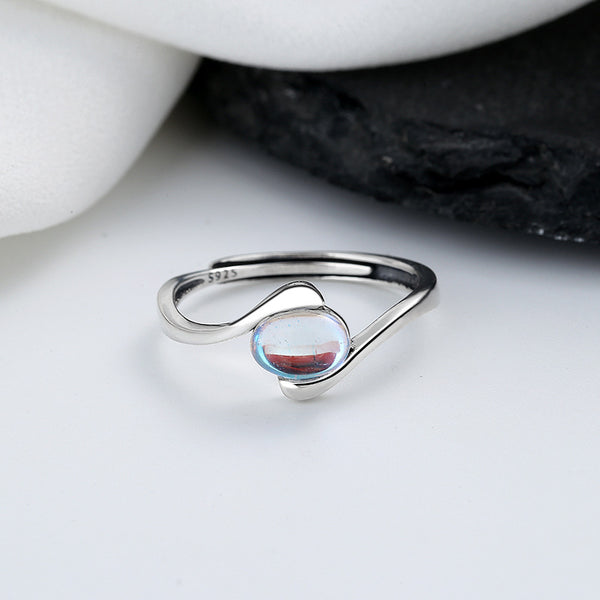 Dainty Oval Moonstone Ring