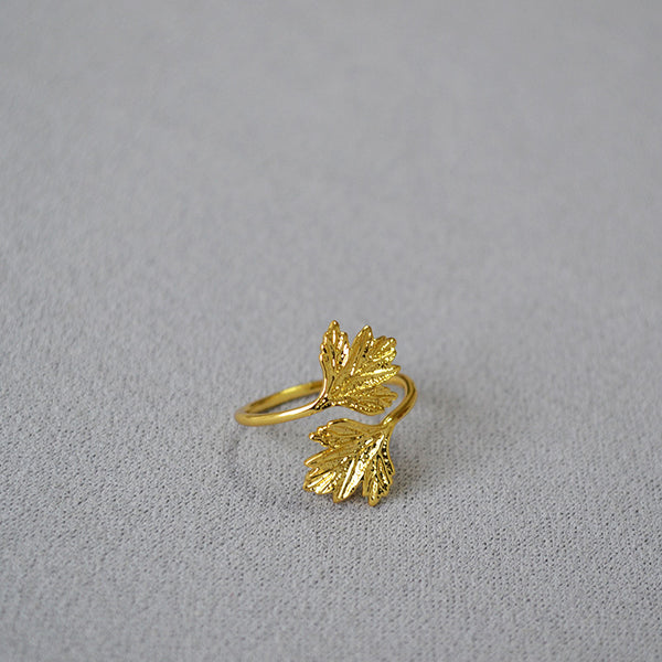 Gold Vintage Leaf Stacking Ring