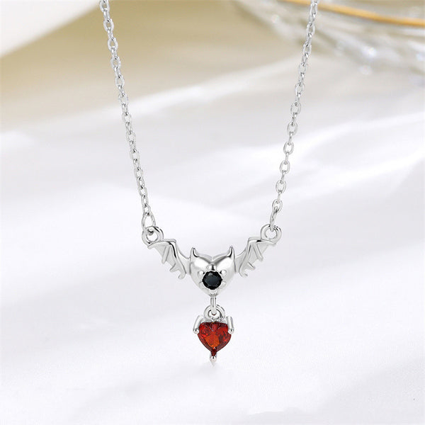 Devil Wing Heart Necklace