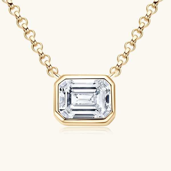 Emerald Cut Moissanite Wedding Necklace