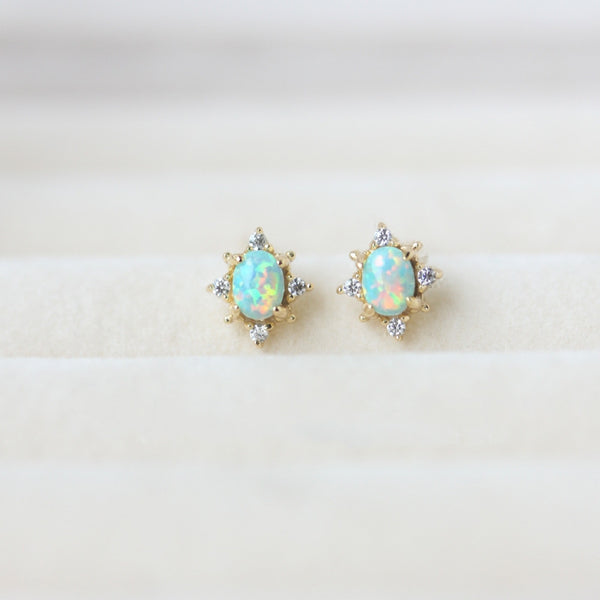 Vintage Opal Wedding Stud Earrings