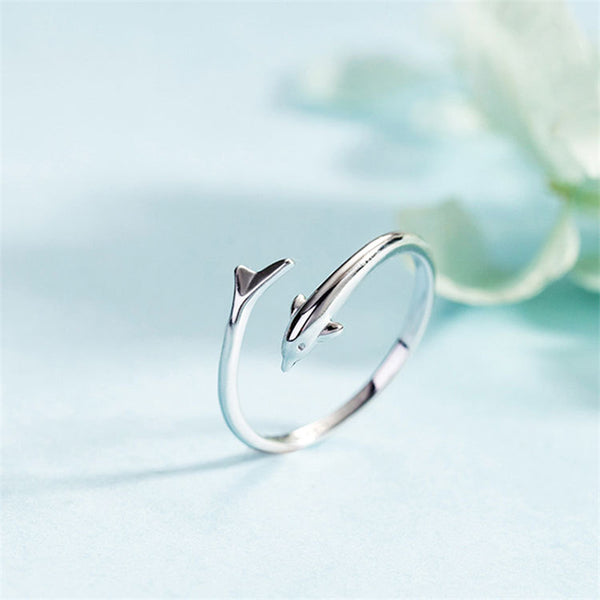 Simple Dolphin Open Ring