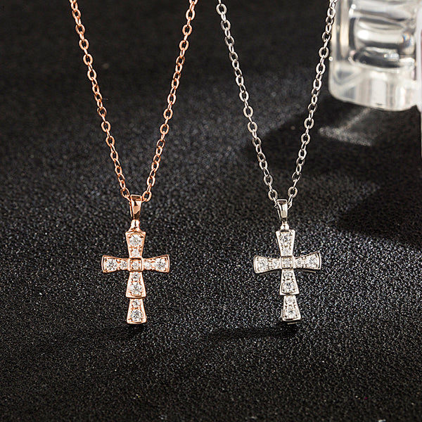 Snake Scale Cross Necklace