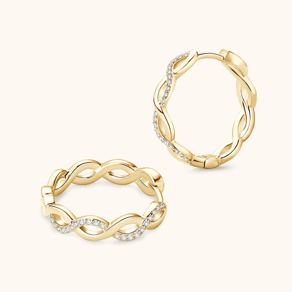 Twisted Infinity Moissanite Hoop Earrings