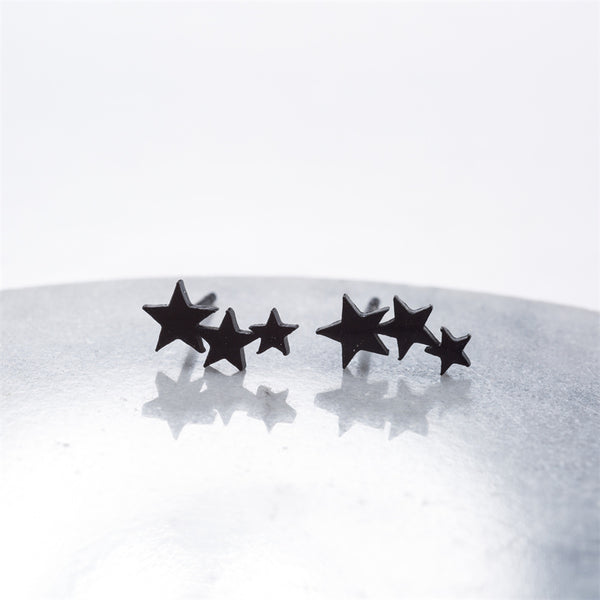 Triple Star Stud Earrings