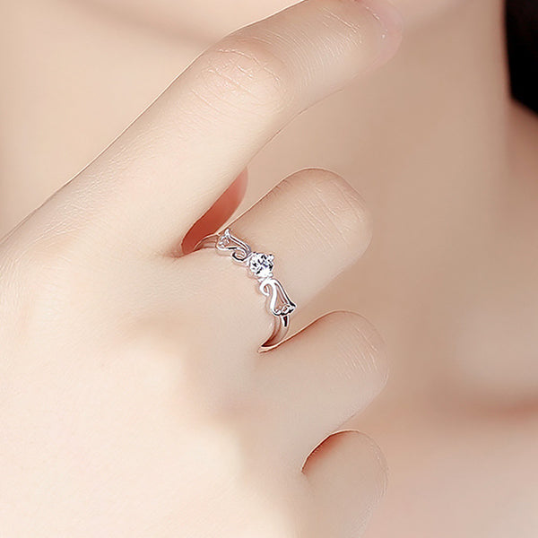 Silver Angel Wing Ring