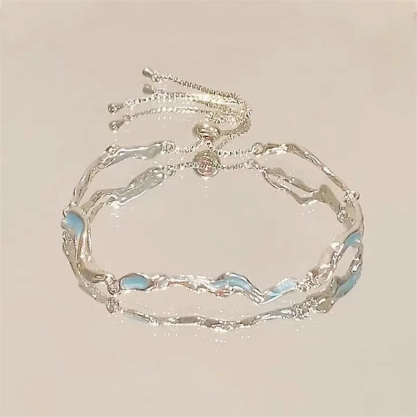 Dainty Blue Ocean Wave Bracelet