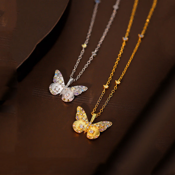 Colorful Butterfly Pendant Necklace