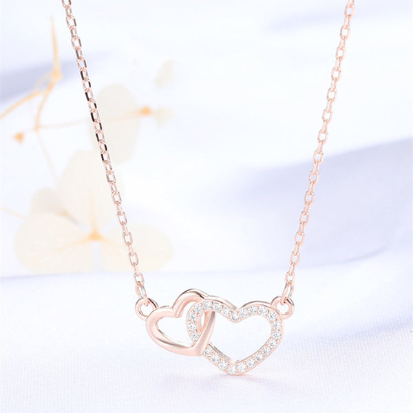 Interlocking Heart Pendant Necklace