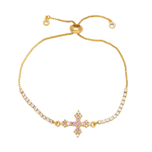 Gold Cross Charm Bracelet