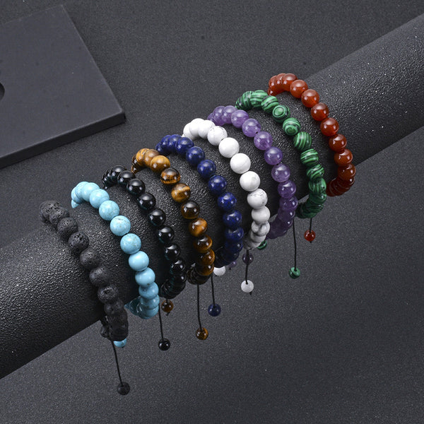 8 mm Crystal Bead Color Gemstone Bracelet