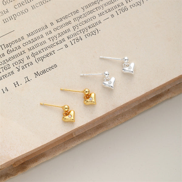 Dainty Heart Drop Earrings