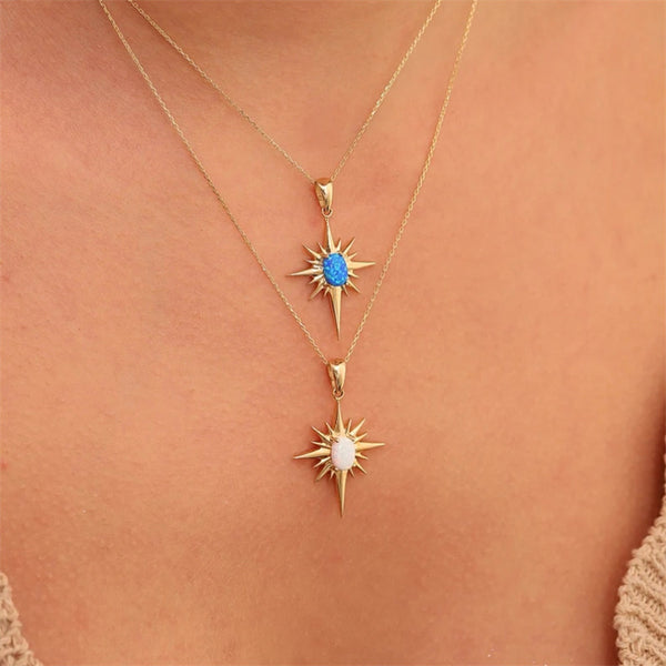 Opal Star Pendant Necklace