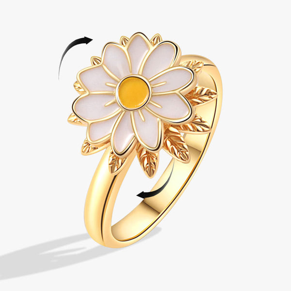 Daisy Flower Anxiety Fidget Spinner Ring