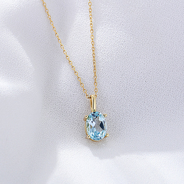 Oval Topaz Pendant Necklace