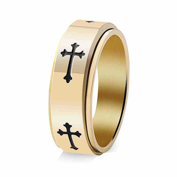 Cross Anxiety Fidget Spinner Band Ring