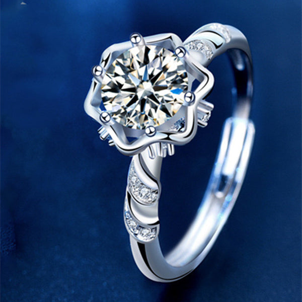 Moissanite Couple Engagement Ring